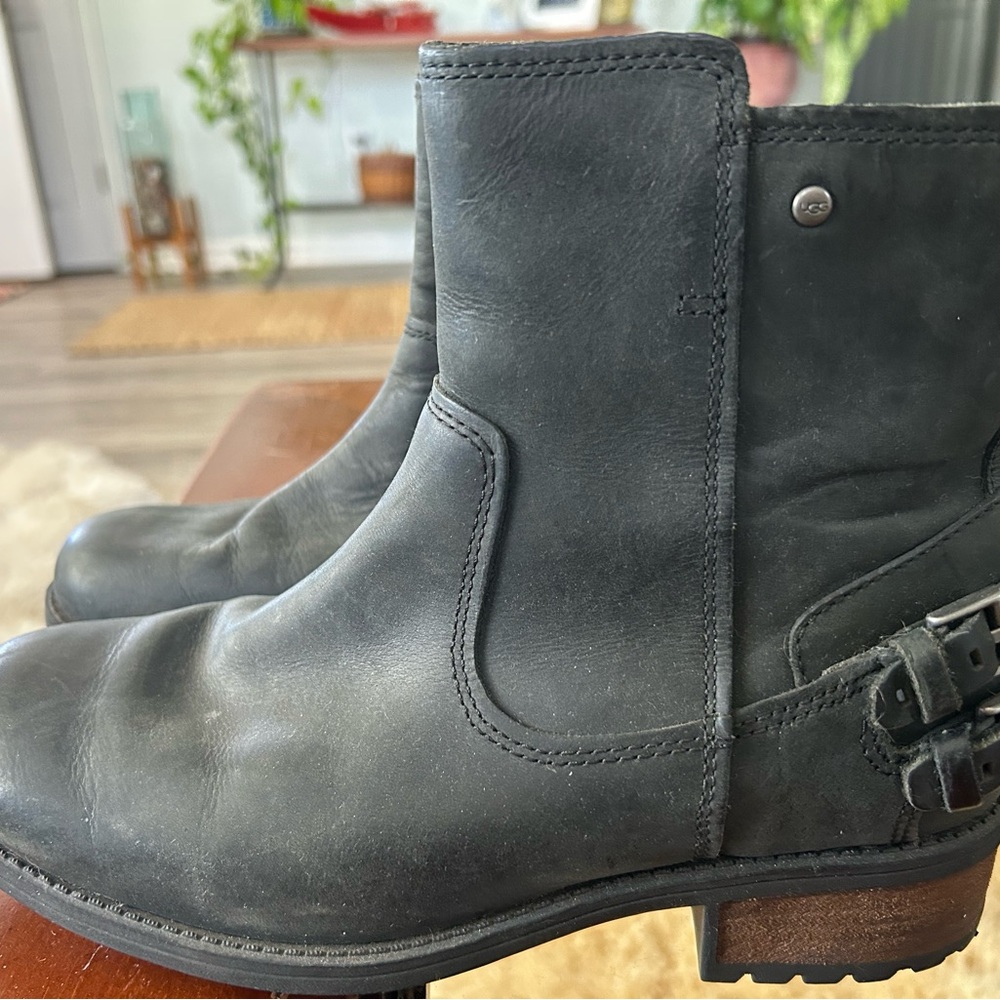 UGG Dark Leather Moto Boots
